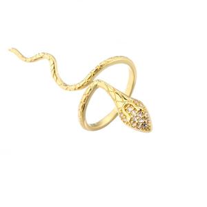 Wholesale Snake 18K Diamond Ring Customized Open Adjustable Gold Plated Finger Ring from china suppliers