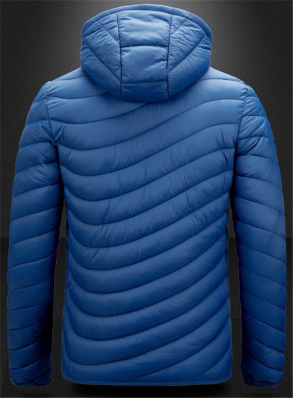 Men'S Winter Nylon Fabric Quilted Jacket With Detachable Hood