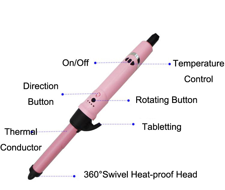 Professional Automatic Hair Curling Iron Adjustable Temperature LED Display