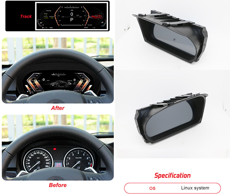 12.3 Inch Digital Dash Cluster , LCD Instrument Cluster Fit BMW 3 Series E90 E92 E93
