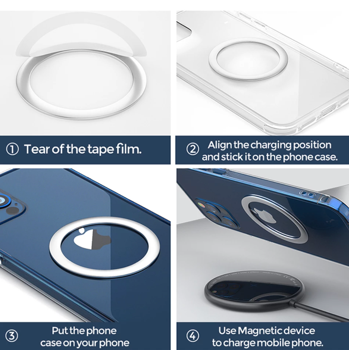 Soft Flexible Neodymium Magnet Sticker for iPhone MagSafe Wireless Charging Pad Cover