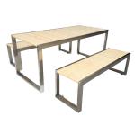 EN840 Certificate L2130mm Metal And Wood Garden Table
