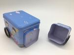Candy Storage 2 Tin Branded Gift Boxes Blue Car Shape With Four Wheels For Kids