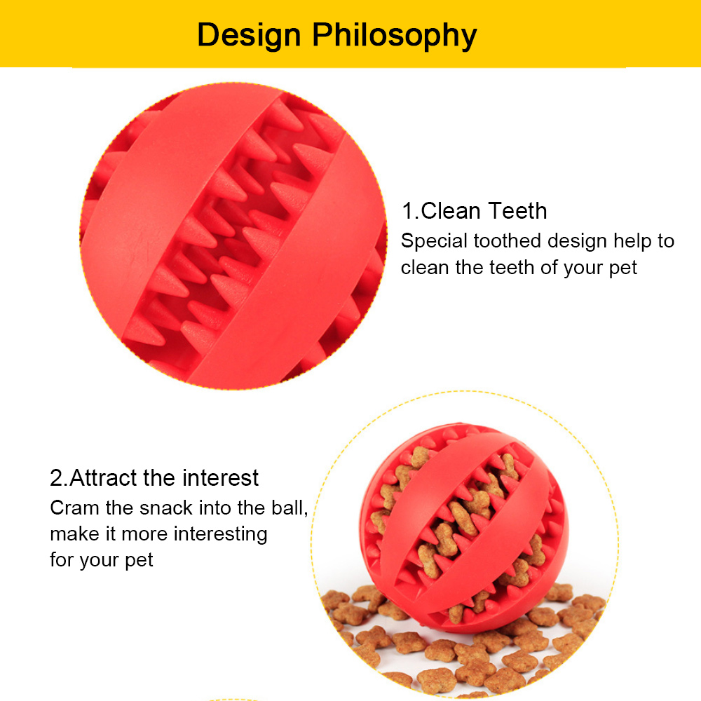 Red Rubber Interactive Pet Ball Pet Chew Toys 6cm 7cm Unbreakable Dog Ball