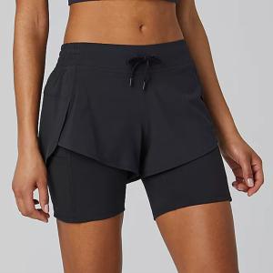Wholesale Quick Dry Double Layer Active Yoga Shorts Breathable 2 Pieces Tennis Shorts from china suppliers