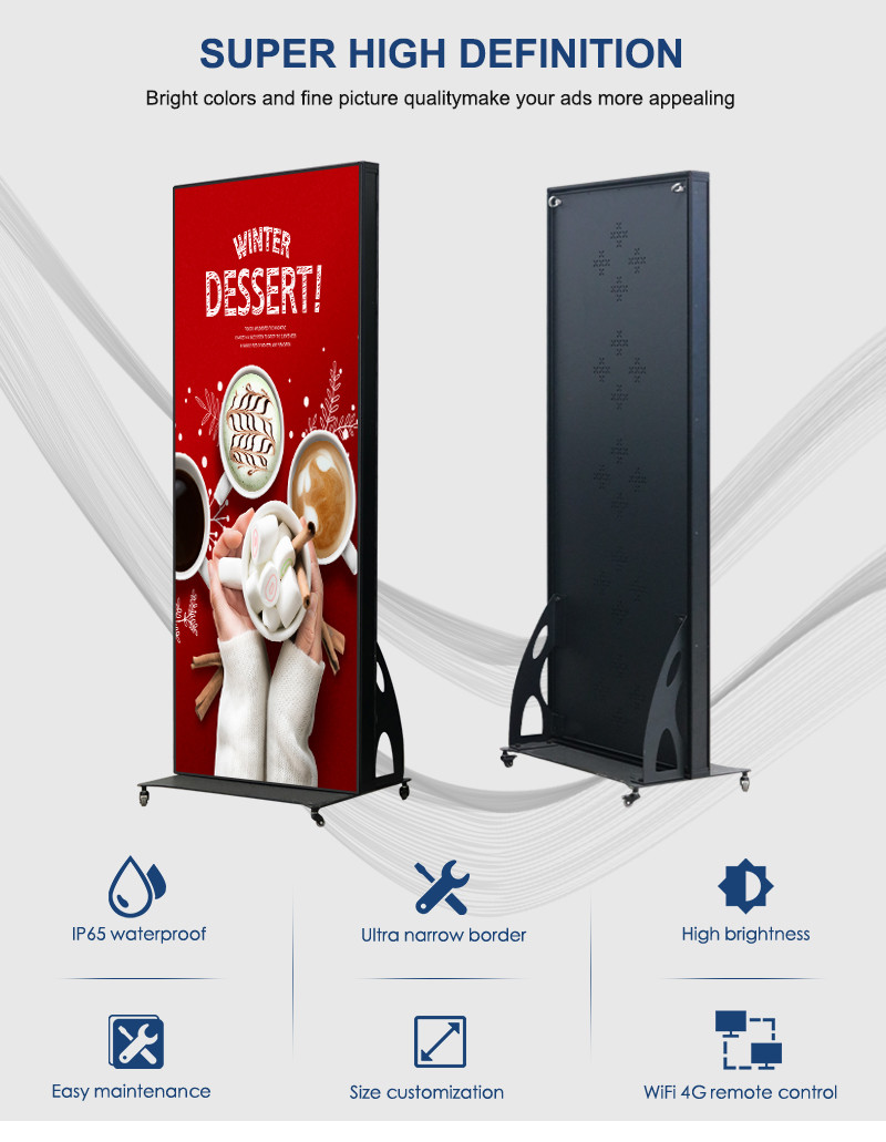 Flooring Standing Move Smart Digital Video Advertising Screen Outdoor P2.5