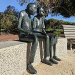Modern Lost Wax Bronze Sculpture , Commissioned Bronze Together Statue Patina