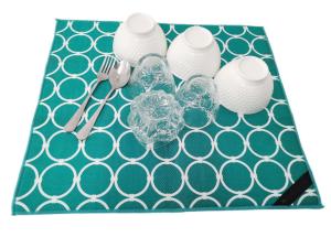 Wholesale 220gsm Fabric Dish Drying Mat For Kitchen Counter Rack Pad Green Printing from china suppliers