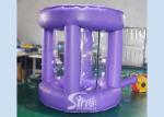 Inflatable Money Blowing Machine , PVC Tarpaulin Purple Cash Grab Booth