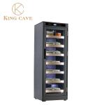 Luxurious Gray Wood Shelves Cigar Humidor Cabinet With Glass Door