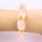 Handmade Gemstone Bracelet Adjustable Charms Rose Quartz Bracelet Natural Stone