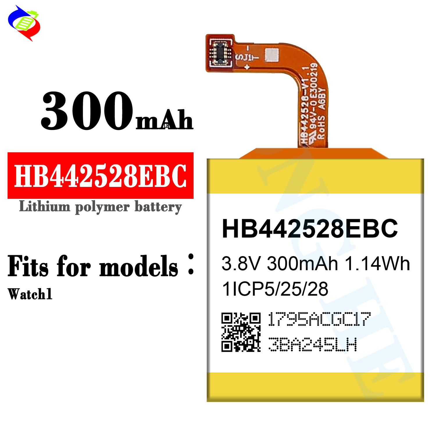 OEM New battery HB442528EBC for Huawei Watch 1 300mAh brand new 0 cycle