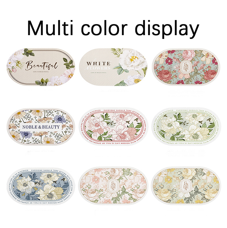 40*60cm Light Grey Oval Diatom Mud Diatomite Soft Bath Mat for Rapid Water Absorption