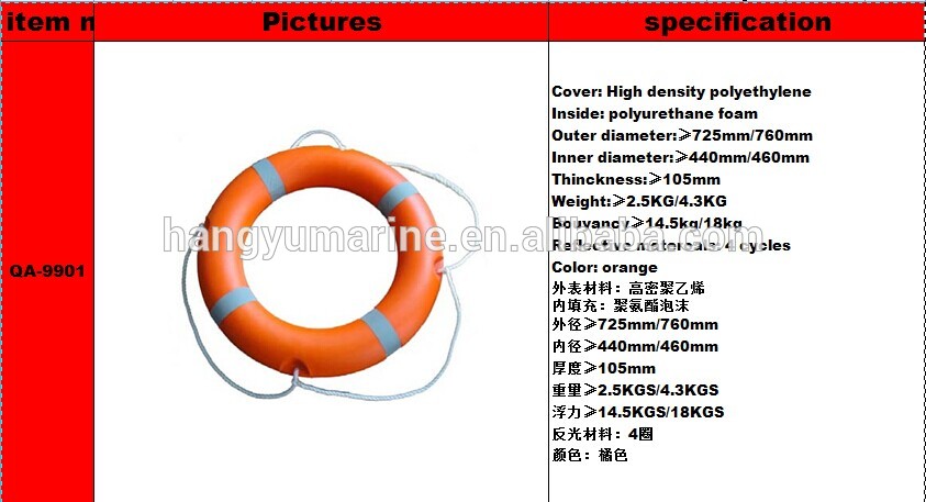 PE/PU/PVC foam life buoy/ life buoy ring for sale