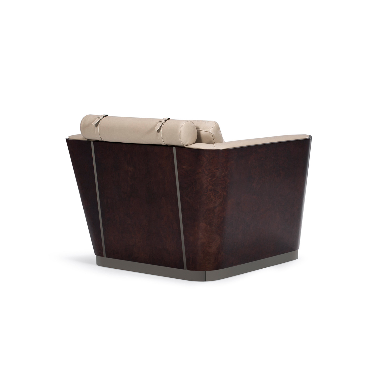 Customzied hotel furniture Walnut wood leisure sofas mixed Fabric with Leather upholstered cushion