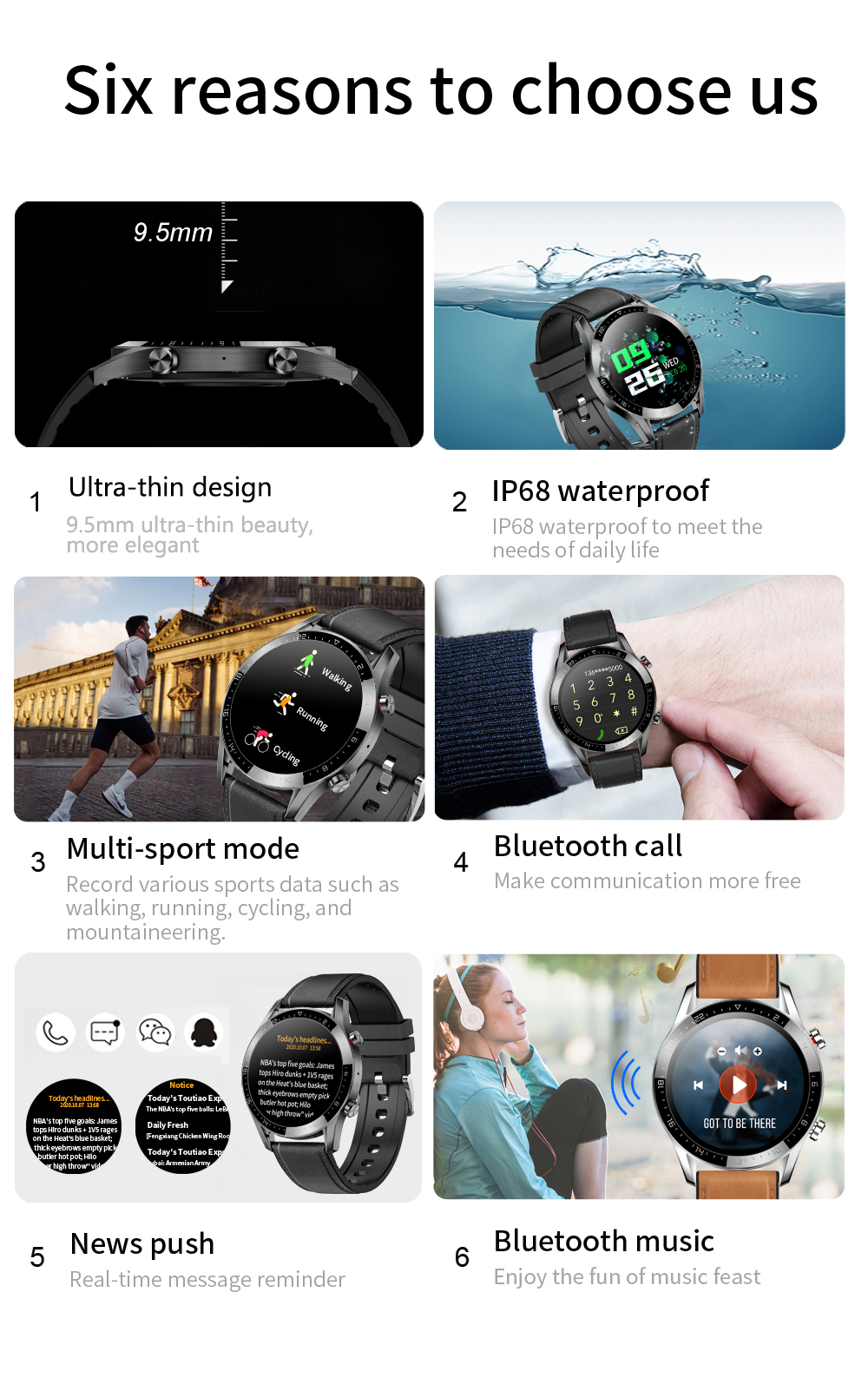 65G Bluetooth Calling Smartwatch 200mAH Health Monitoring Bracelet IP67 Waterproof Band
