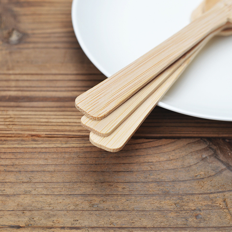 Knives Fork Spoons Bamboo Flatware Wooden Compostable Silverware Disposable