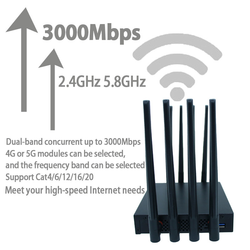 Dual Band 3000Mbps Wifi6 5g Modem Router Chip MT7981+MT7976 5g Wireless Router