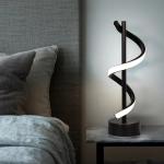 Minimalist Contemporary LED Spiral Table Lamp Rose Gold/Black Aluminum 12W Lamp