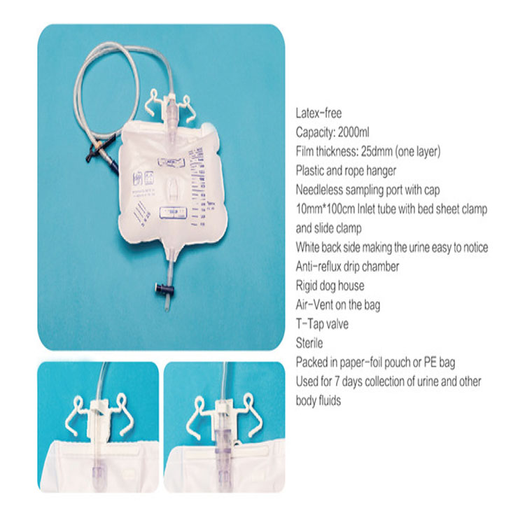 Disposable Medical Urology Series Luxury/Meter Urine Drainage Bag Customized for adult PVC urine bag
