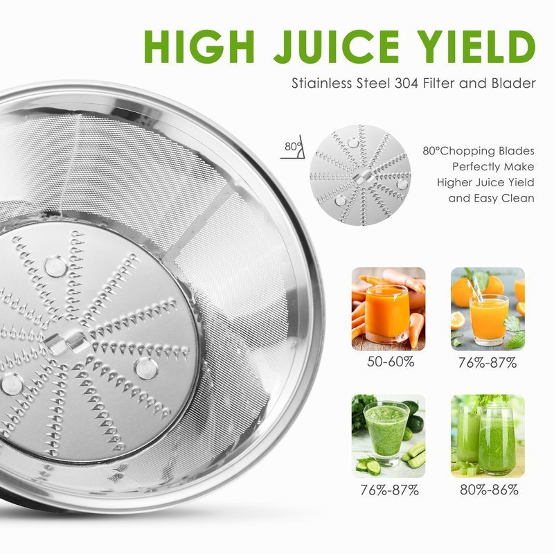 High Yield Electric Centrifugal Juicer Wide Mouth Dual Speed Celery Juice Extractor