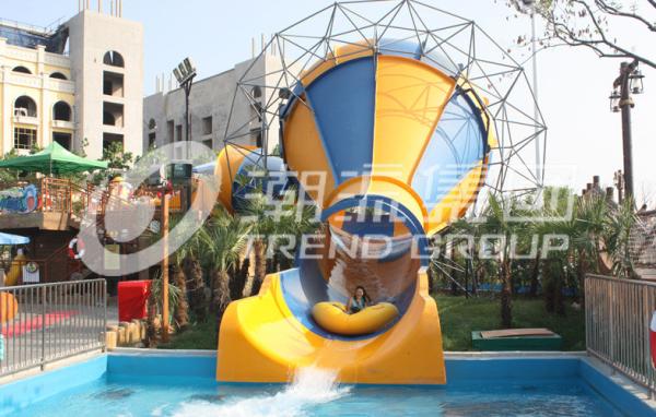 Comercial Fiberglass Indoor Water Play Small Slide / Water Park Ride 100m3/Hr