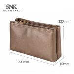 Double Zipper Travel Toiletry Cosmetic Waterproof Shiny PU Bag