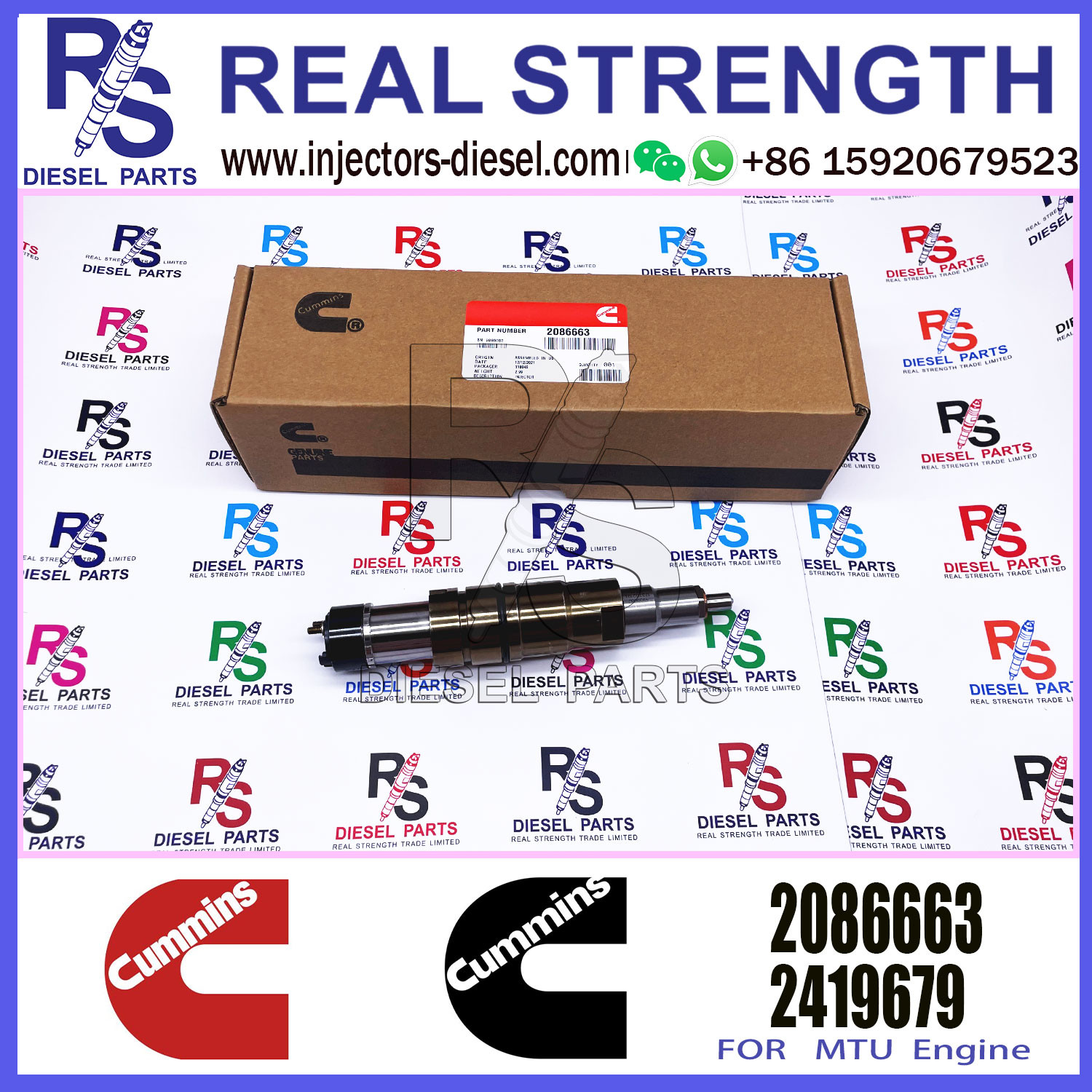 Fuel Injector Assembly 2872544 2086663 2057401 2488244 2872405 203183 Common Rail Injector