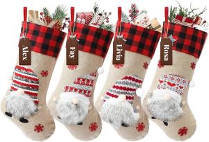 Wholesale Christmas Stockings 4 Pack 18 inch Large Kids Stocking Bags Hanging Socks for Christmas Decor Decorations from china suppliers