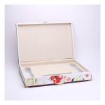 Flower Printed Rigid Paper Jewelry Boxes Cardboard Cosmetic Jewelry Packaging