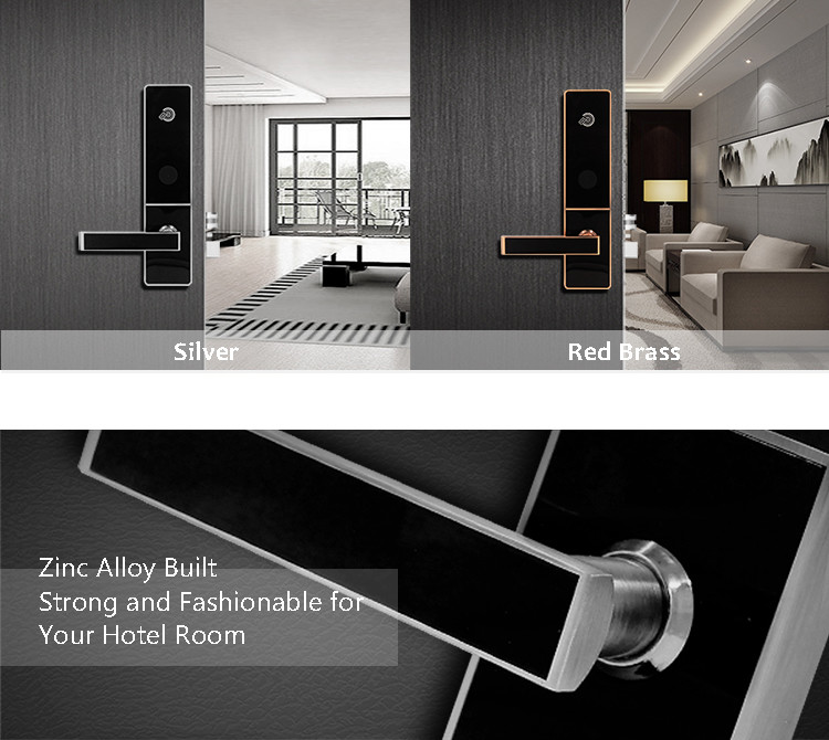 IC Card Apartment Door Locks Zinc Alloy Low Power Consumption 310 * 72mm
