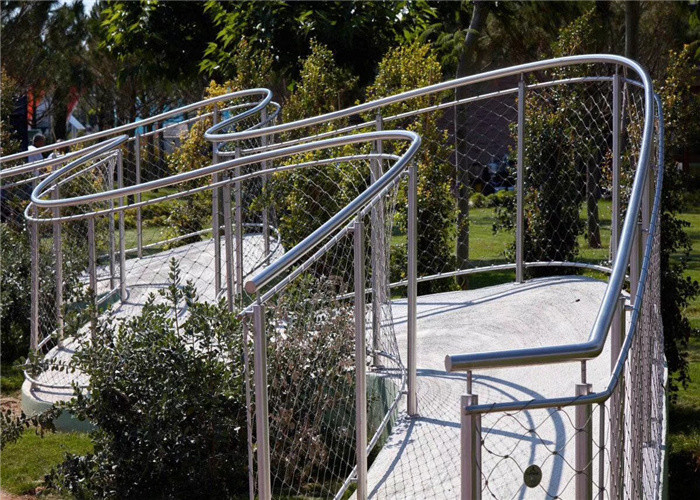 60*105mm Stainless Steel Ferrule Rope Mesh Diamond Stair Railing Infill Netting Safety