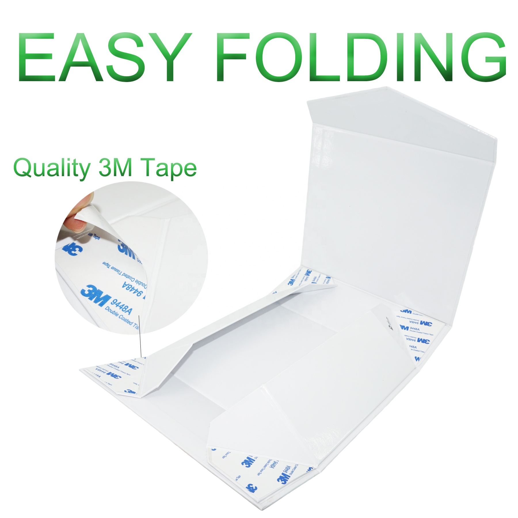 Gloss White Magnetic Folding Cardboard Gift Box for Presents Crafts Cosmetic Bridesmaid