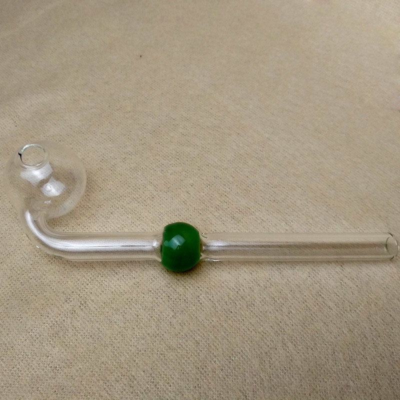 Curved Glass Smoking Pipe With Blue Green Amber Pink Colors Balancer