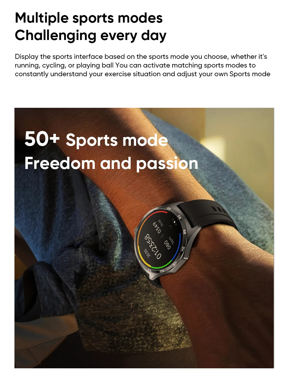 Wearable Smart Amoled Display Watch Round For Man Woman 466x466