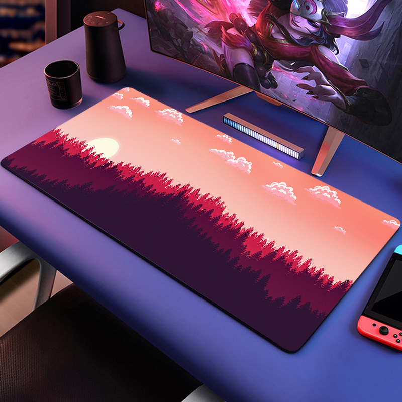 Soft Mouse Pad for Keyboard Custom Natural Rubber Cartoon Gamer Pad Rectangular Shape