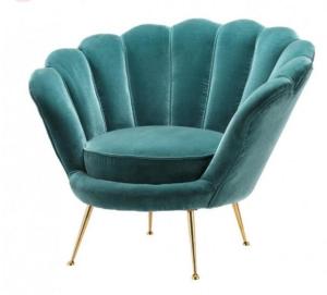 Wholesale Hote sale elegant flower shape living room chair velvet fabric furniture office chair stainless steel legs chair from china suppliers