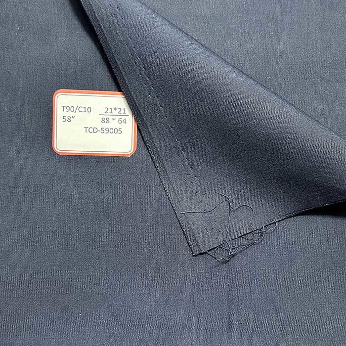 21S Polyester Cotton Plain Weave T90/C10 88*64 Dyed Garment Fabric