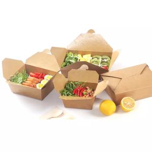 Wholesale Customized Disposable Whiteboard Kraft Paper Takeaway Boxes from china suppliers