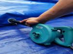 Flexible Blue Car Wash Mats Water Containment Printing Double - Tripple Stitch