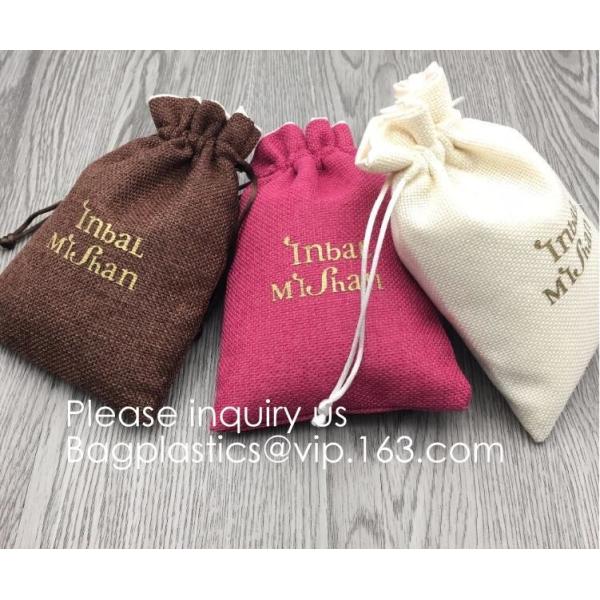 Candy Gift Pouch Bags with String Birthday Wedding Party Gift Jewlery Pouches Party Favor Jute Gift Bags Brown with Whit