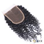 4x4 Size Swiss Lace Malaysian Kinky Curly Closure One Donor Virgin Curly Hair