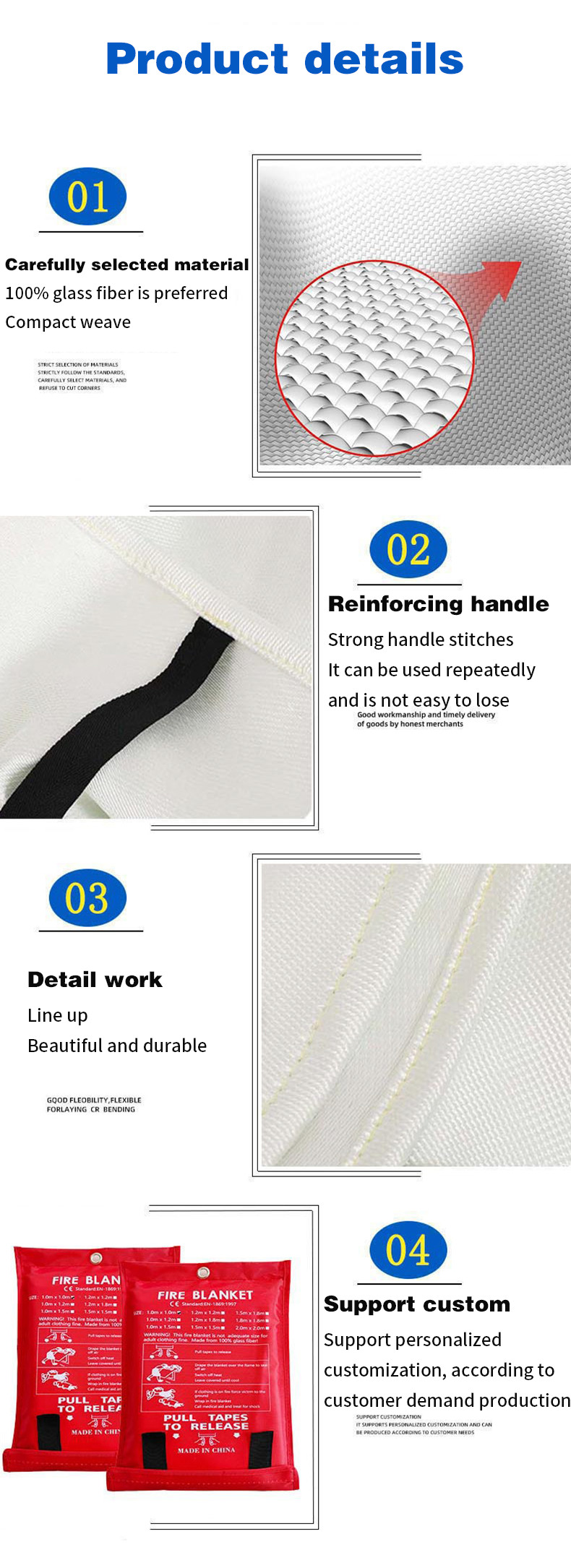 Wholesale Online Hot Selling Car Home Kitchen Fire Blanket supplier in China