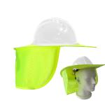 Lime and Orange High Visibility Sun Protection Helmet Curtain for Breathable