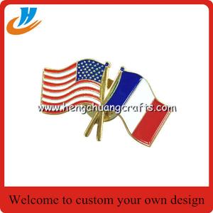 Wholesale Flag shape soft enamel pin,high quality metal pin lapel pin with gold plated from china suppliers