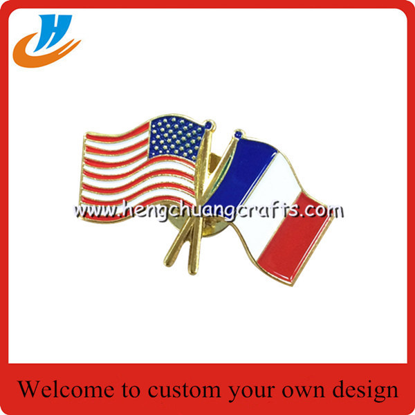 Factory custom American flag pin,paint metal enamel with epoxy