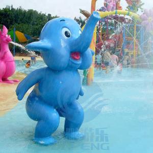Wholesale Children Play Pool Water Sprays Small Elephant, Fiberglass Standing Animal - Blue from china suppliers