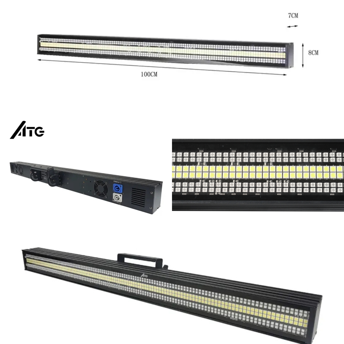 ATG 240pcs 150w RGB LED Stage Lighting DMX512 Strobe Lights for Dynamic Performances 3-