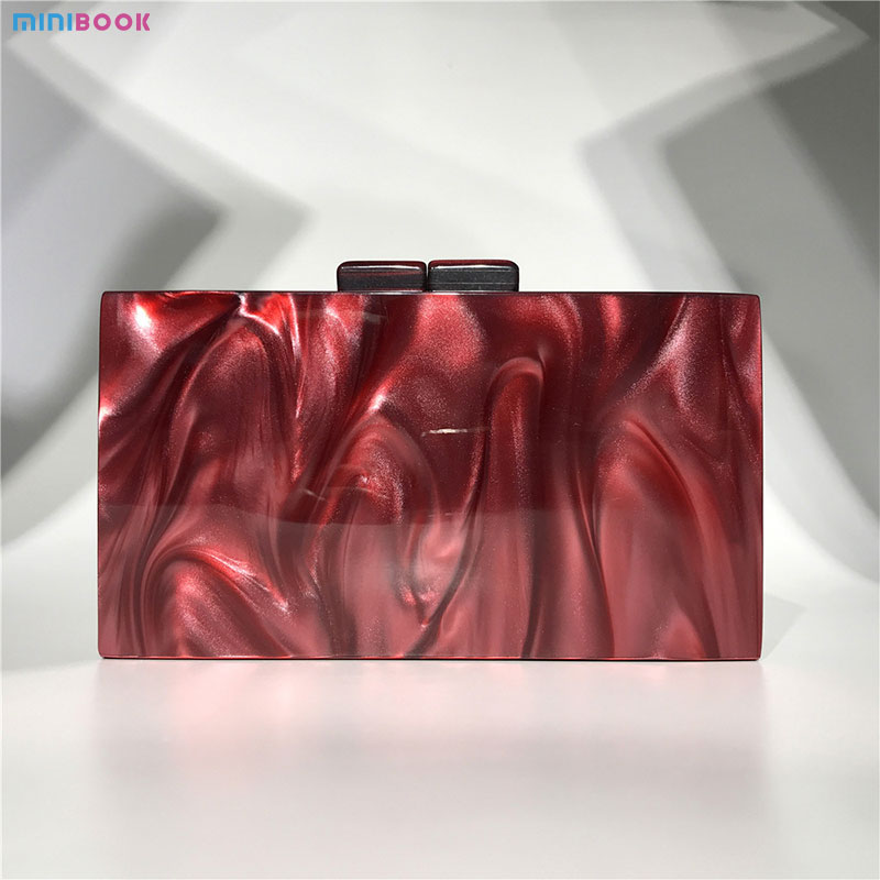 Customized Letter Pattern Minibook Evening Bag for Women's Party Acrylic Texture