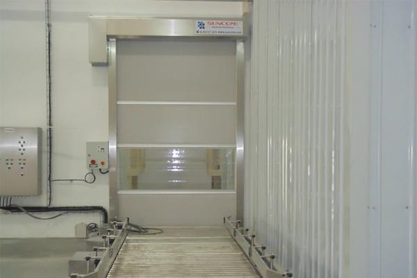 220V - 240V Interior High Speed Doors , Rapid Automatic Roller Up Door Blue